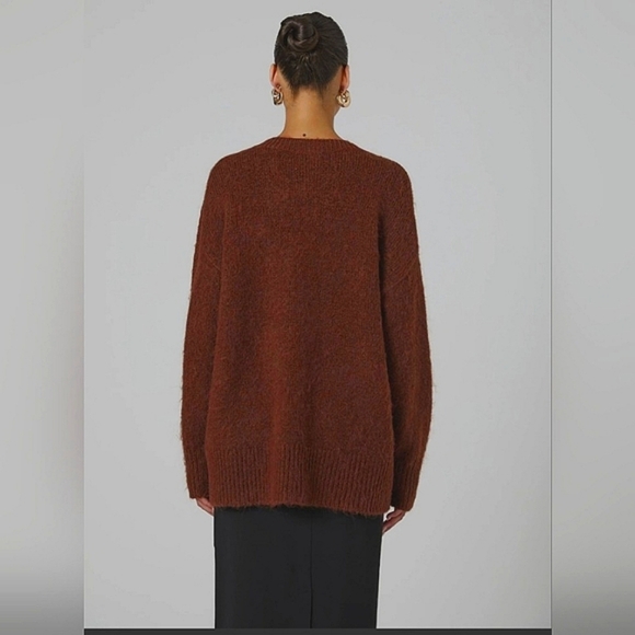 French Connection | Fluffly Knit Oversized Sweater Chocolate | Size Medium - Picture 1 of 10